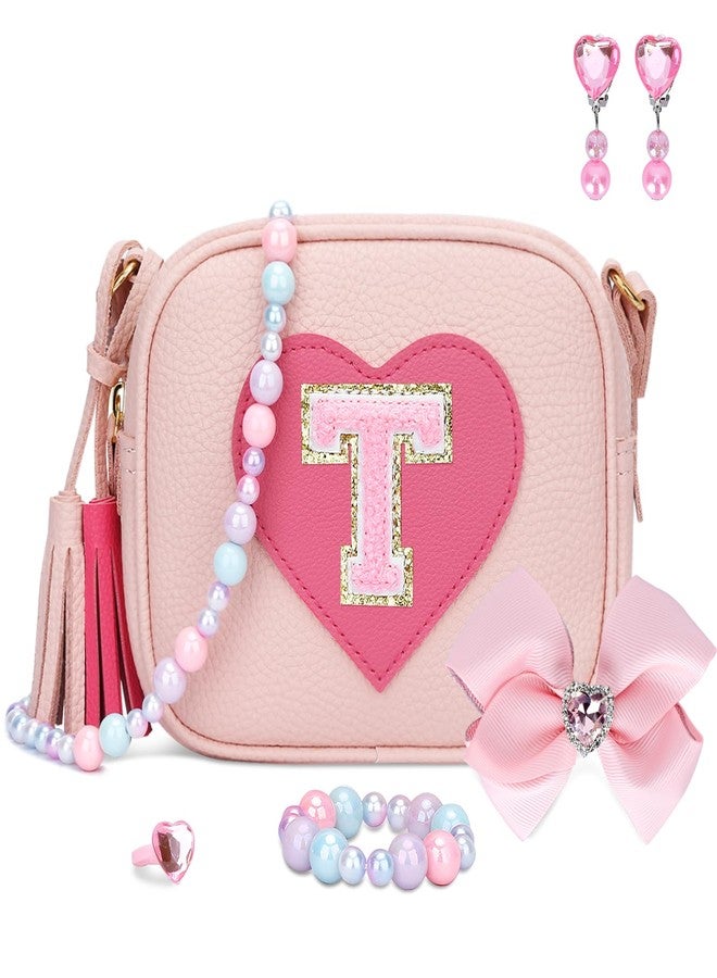 KKXIU Gifts For 3 4 5 6 7 8 Year Old Girls Dress Up Jewelry Kids Toys Toddler Purse Heart Little Girl Bag (T, Pink) - Image 1